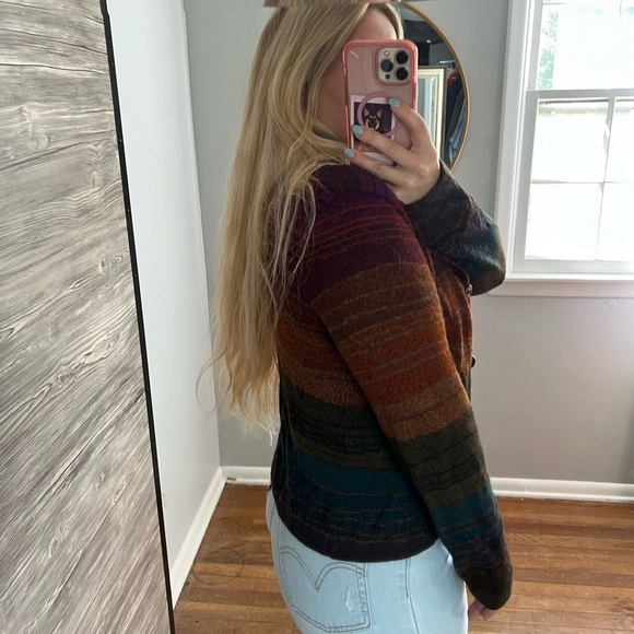 Dakota Alpaca Sweater Multi Color Print Sweater Small - Picture 3 of 13